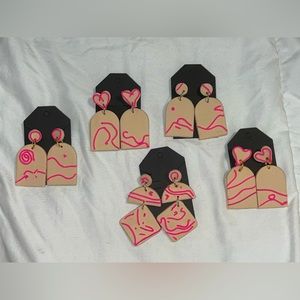 Handmade clay earrings